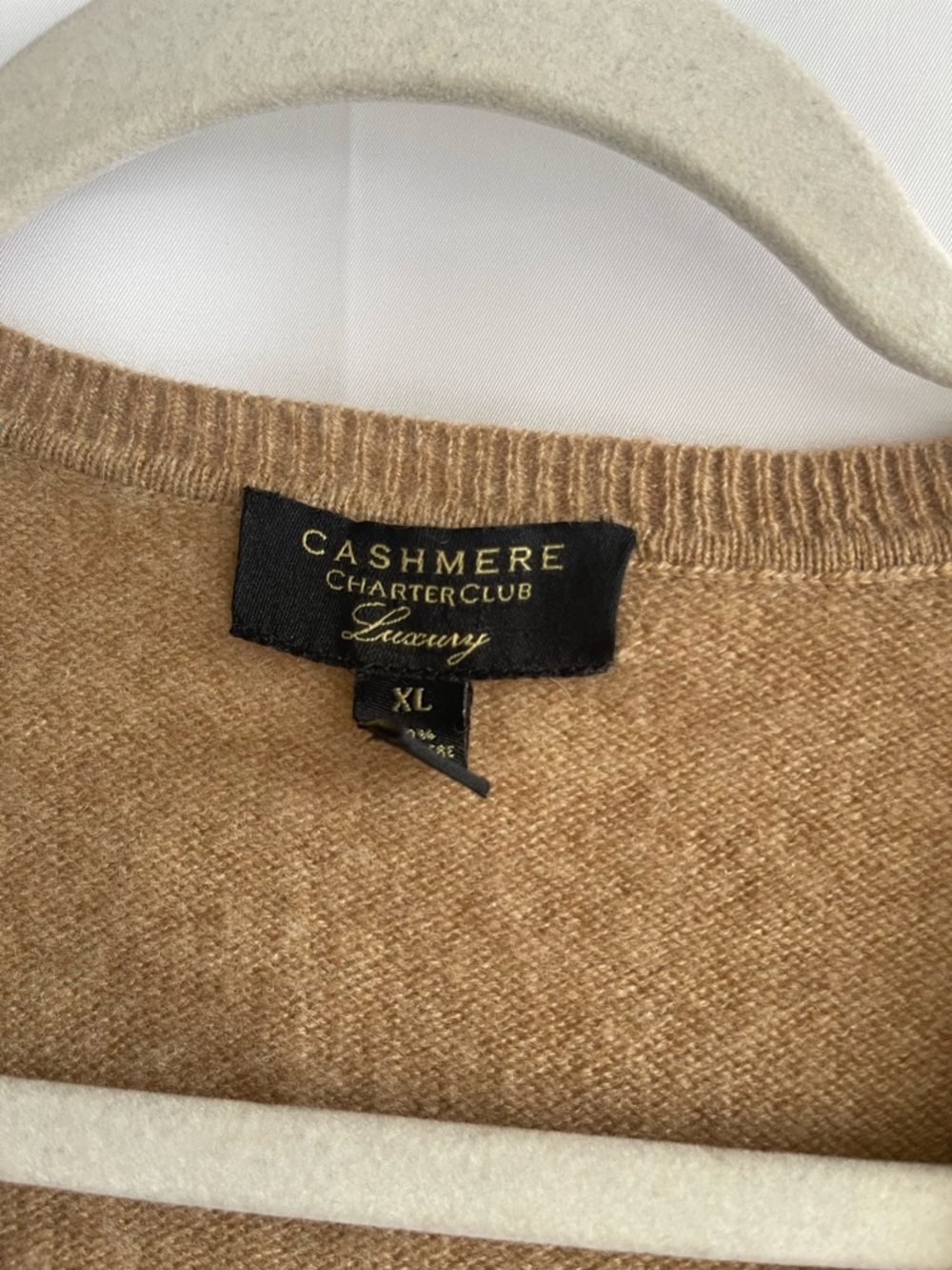 Charter Club Women's Camel V-Neck Sweater - Picture 5 of 5